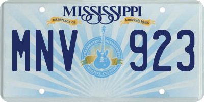 MS license plate MNV923