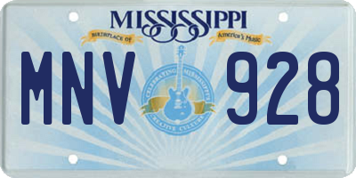 MS license plate MNV928