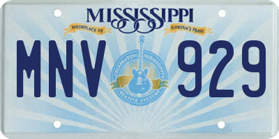 MS license plate MNV929
