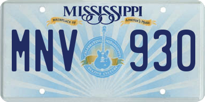 MS license plate MNV930