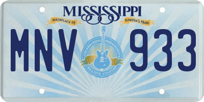 MS license plate MNV933