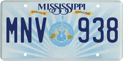 MS license plate MNV938