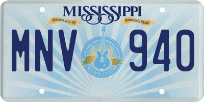 MS license plate MNV940