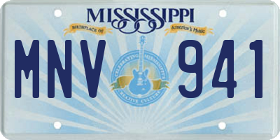 MS license plate MNV941