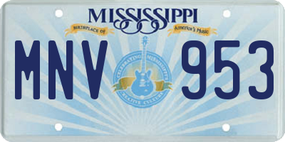 MS license plate MNV953