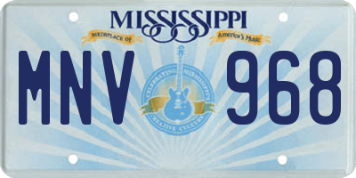 MS license plate MNV968