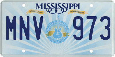 MS license plate MNV973
