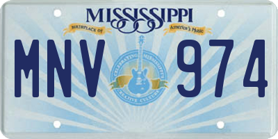 MS license plate MNV974