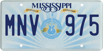 MS license plate MNV975