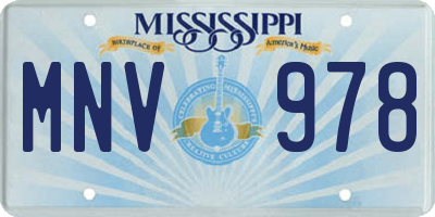 MS license plate MNV978