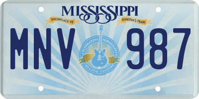 MS license plate MNV987