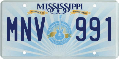 MS license plate MNV991