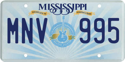 MS license plate MNV995