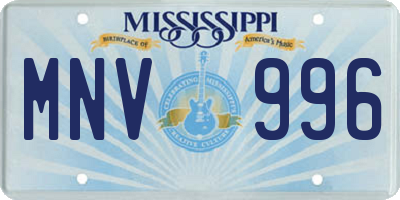 MS license plate MNV996