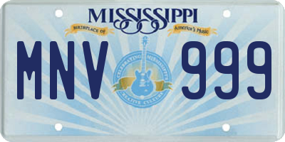 MS license plate MNV999
