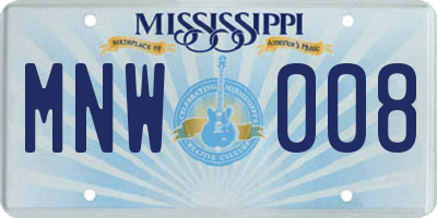 MS license plate MNW008