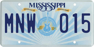 MS license plate MNW015
