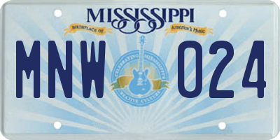 MS license plate MNW024