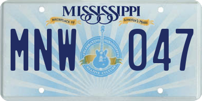 MS license plate MNW047