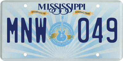 MS license plate MNW049