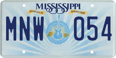 MS license plate MNW054