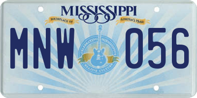MS license plate MNW056