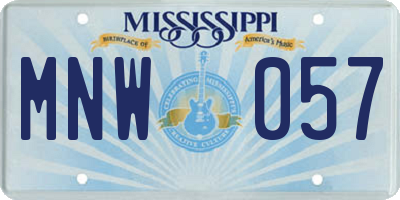 MS license plate MNW057