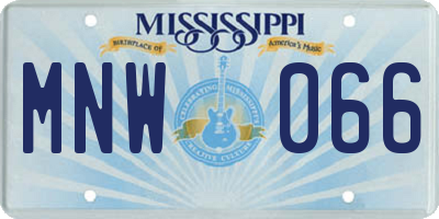 MS license plate MNW066