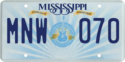 MS license plate MNW070