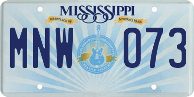 MS license plate MNW073