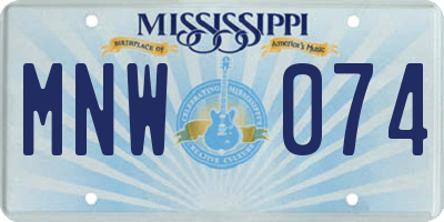 MS license plate MNW074