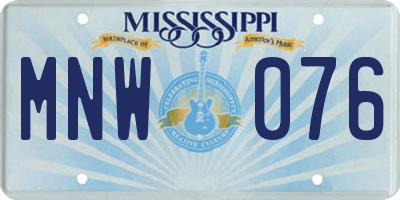 MS license plate MNW076