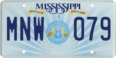 MS license plate MNW079