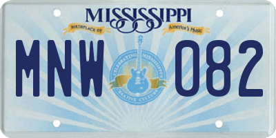 MS license plate MNW082