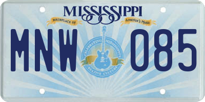 MS license plate MNW085