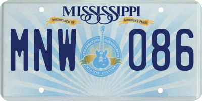 MS license plate MNW086