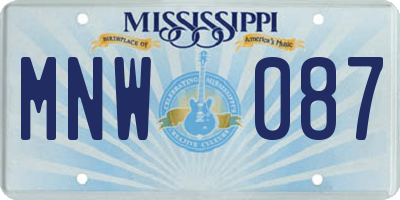 MS license plate MNW087