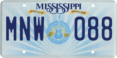 MS license plate MNW088