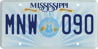 MS license plate MNW090