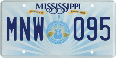 MS license plate MNW095