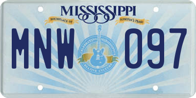 MS license plate MNW097