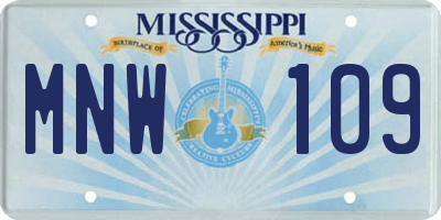 MS license plate MNW109