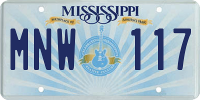 MS license plate MNW117