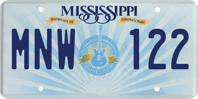MS license plate MNW122