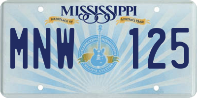 MS license plate MNW125