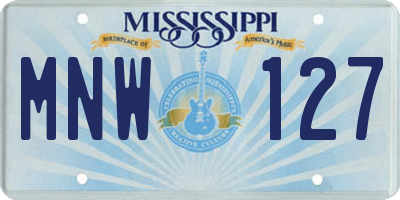 MS license plate MNW127