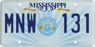 MS license plate MNW131