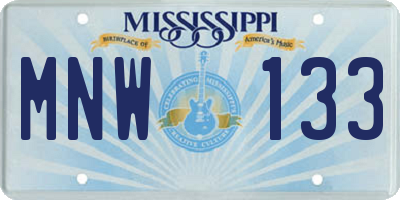 MS license plate MNW133