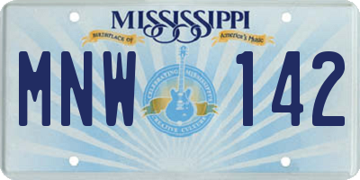 MS license plate MNW142