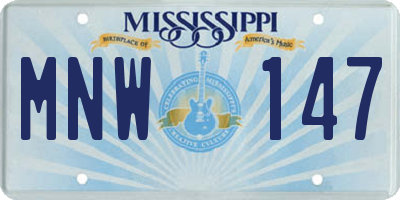 MS license plate MNW147